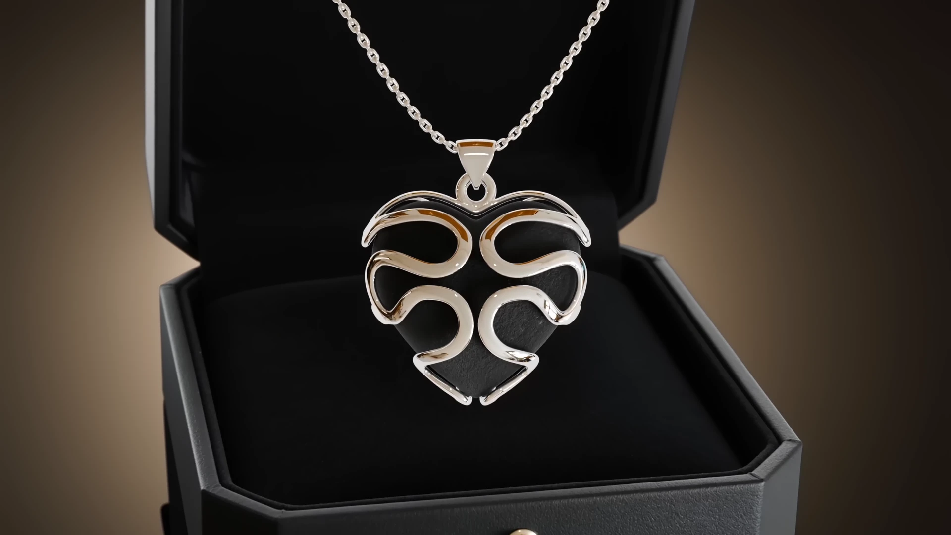 KeepSayk pendant floating above an open black presentation box